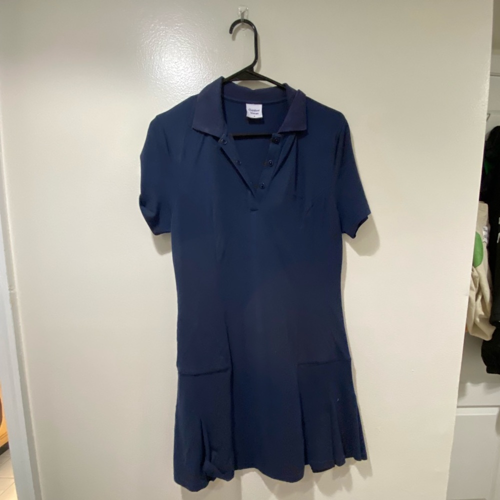 Outdoor Voices Blue Pleated Mini Dress